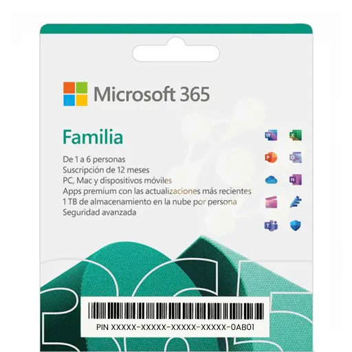 Office 365 Familia 1 Año - 6 Usuarios